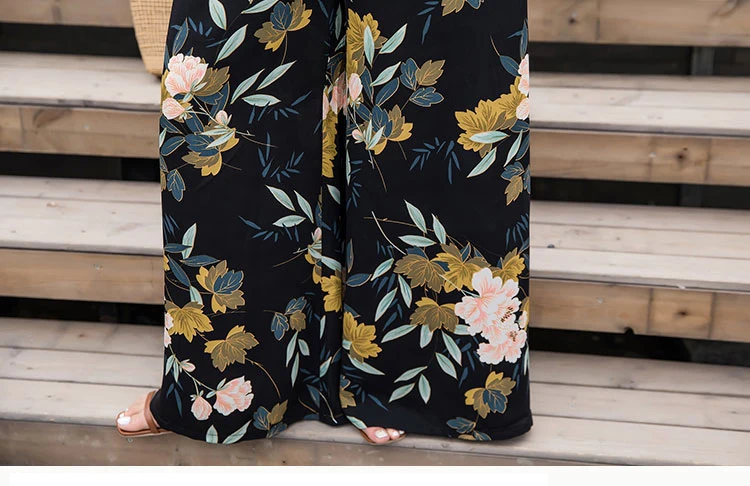 Новинка, винтажные Широкие штаны в богемном стиле, женские широкие брюки с высокой талией, свободные летние брюки для отдыха на море