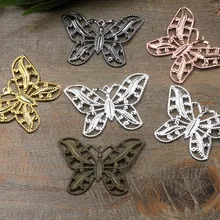 Винтаж Филигрань Бабочка Обертывания ссылки Европейский Талисманы волос BU Яо Интимные аксессуары DIY Выводы Multi-Цвет покрытием