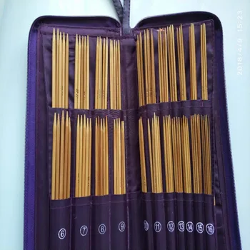 

New Design Different Sizes 104pcs Bamboo Straight Circular Knitting Needles Crochet Hook Weave Set with Bag Supplies