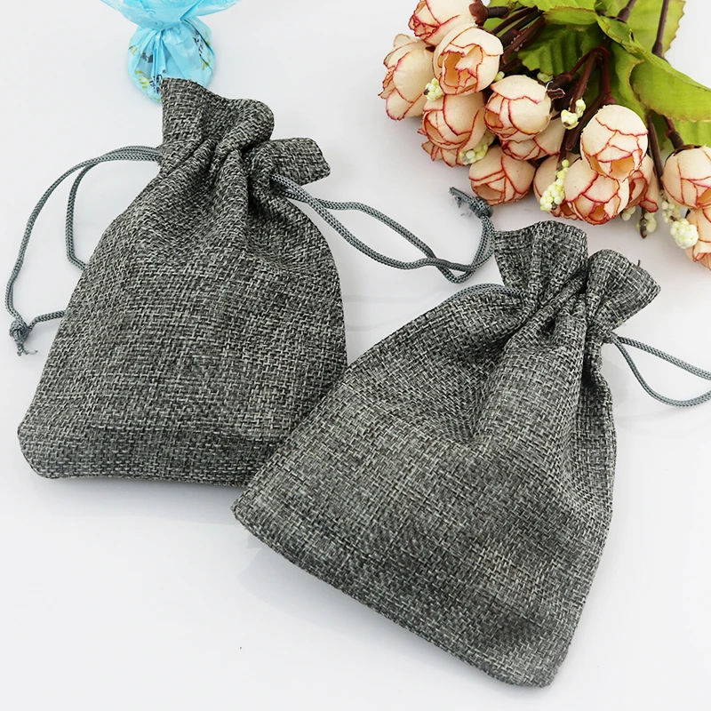 Beautiful Flowers Keleily Jute Gift Bags 30Pcs 10 X 14cm Linen Burlap Bags Cotton Candy Bags Reusable Jewelry Pouches with Drawstring for Wedding Birthday Christmas Craft