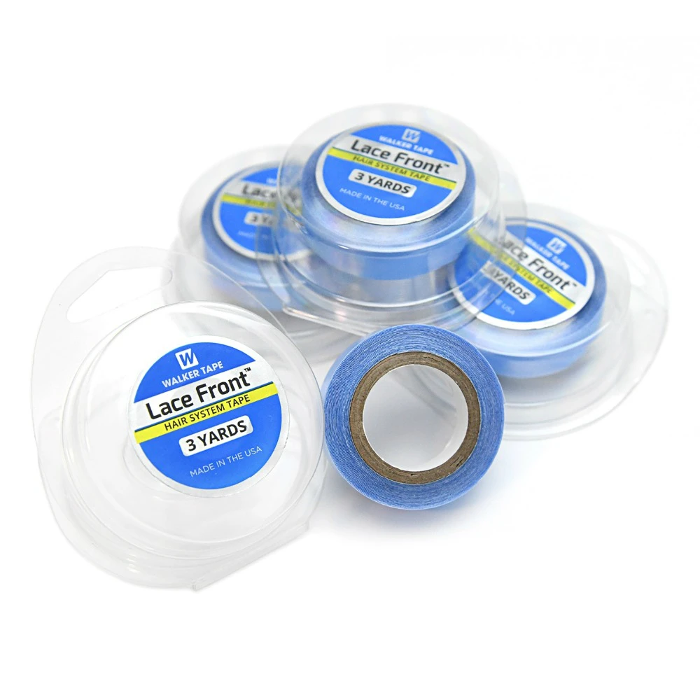 Quality 1.27cm*3 yards NEW Super Strong Blue Tape Double-sided Adhesive Glue Tape for Hair Extension/Lace Wig/Toupee Walker Tape