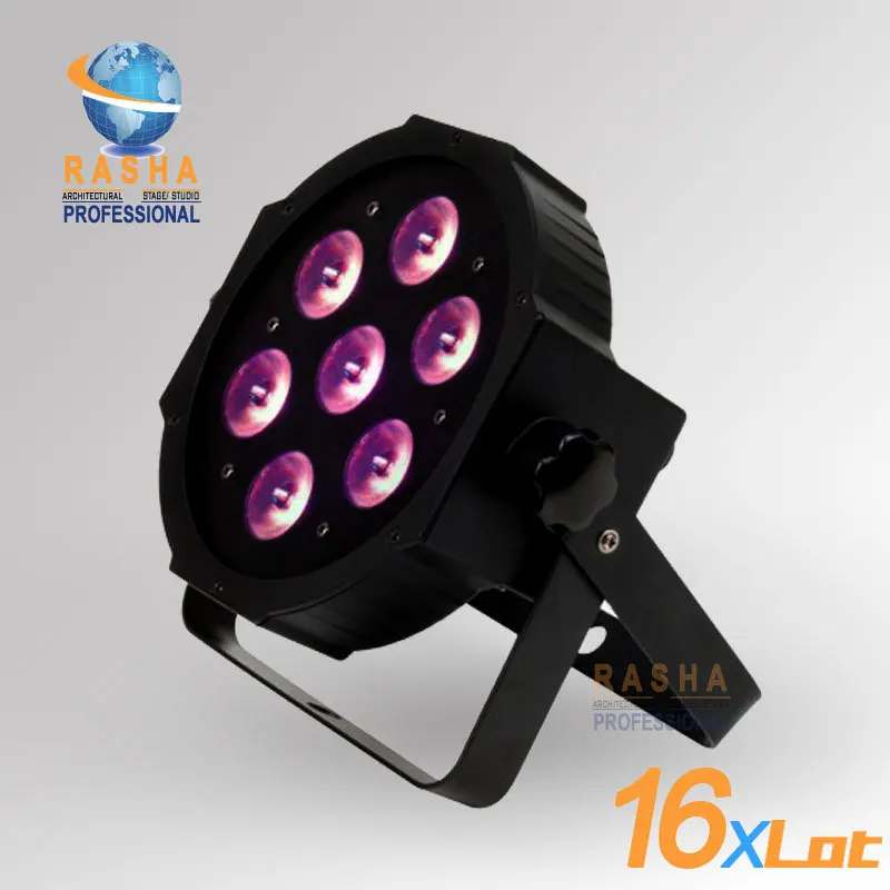 16x много 7leds * 10 Вт 4in1 LED PAR свет Пластик LED PAR может RGBW/RGBA 4in1 Цвет LED par 38 DMX свет этапа