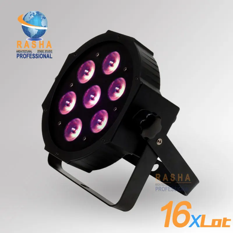 

16X LOT 7leds*10W 4in1 LED Par Light Plastic LED Par Can RGBW/RGBA 4IN1 Color LED Par 38 DMX Stage Light