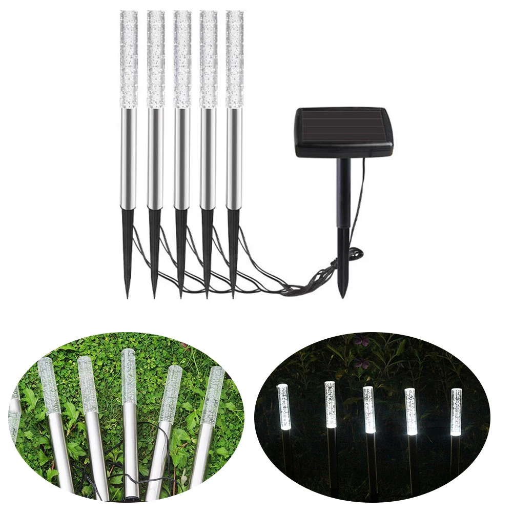 

Stake Bubble Stick Tube Ground Outdoor Acrylic Solar Lamp Yard Waterproof 5 LED Landscape Decoration Lawn Pathway