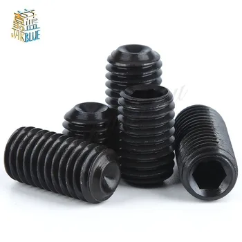 

50Pcs M2 M2.5 M3 M4 M5 M6 DIN916 Black Carbon Steel Metric Thread Grub Screws Inner Hexagon Socket Set Screw HW025