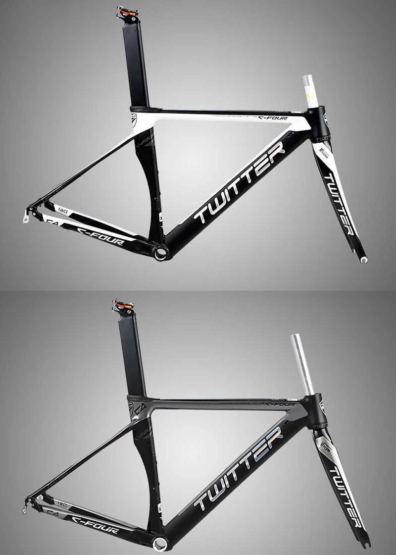 Top TWITTER Aluminum Alloy 700C Road Bike Frame Carbon Fork Road Bike Frame Smooth Welds Internal Cable Routing Road Bicycle Frame 10