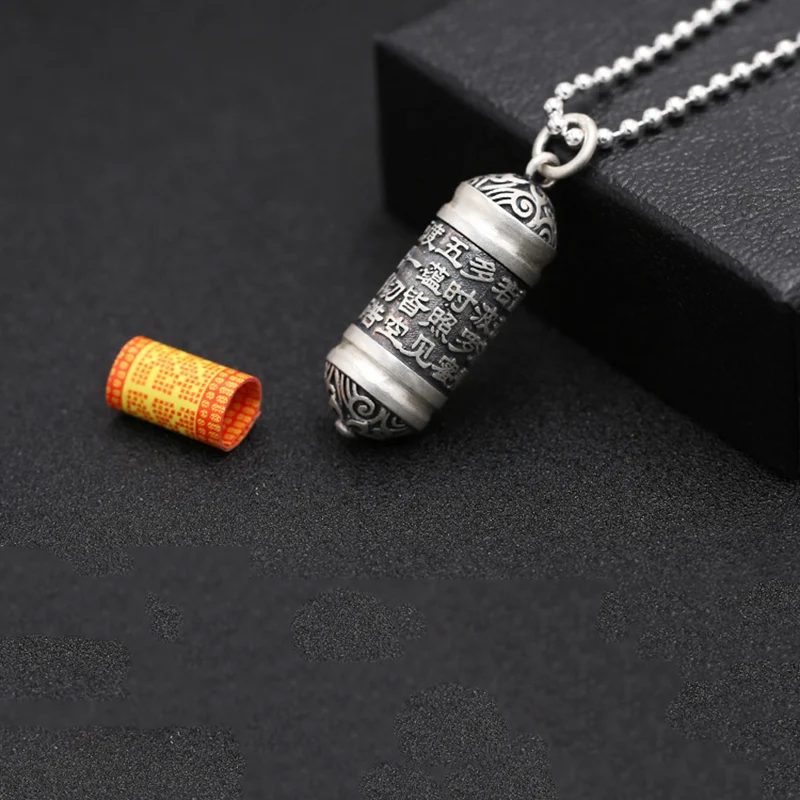 Кулон из серебра 100% пробы с мантрой Будды|fine jewelry|chain necklacependant chain |
