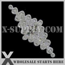 20 шт./партия) Свадебная металлическая аппликация из горного хрусталя бисерная нашивка для свадебное платье под заказ украшение, X1-RAT2211