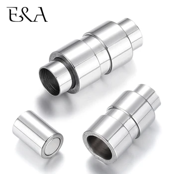 

Stainless Steel Magnetic Clasp Mirror Finish Hole 6mm Leather Cord Clasps Magnet Buckle DIY Jewelry Making Bracelet Components