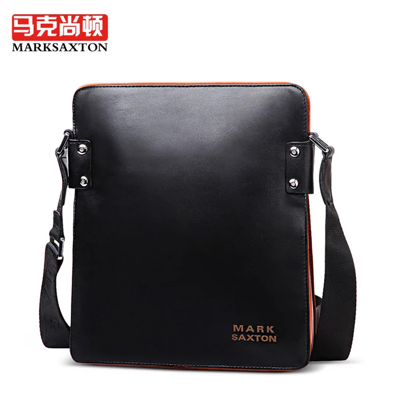 2016 MOST Fashion Genuine leather men bag Soft Cowhide shoulder crossbody bag Panelled brand designer men messenger bags