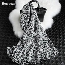 

Berryear Luxury Scarf Women Designers Scarves Leopard Silk Scarf Women Shawl Ponchos Warps Beach Sexy Scarf