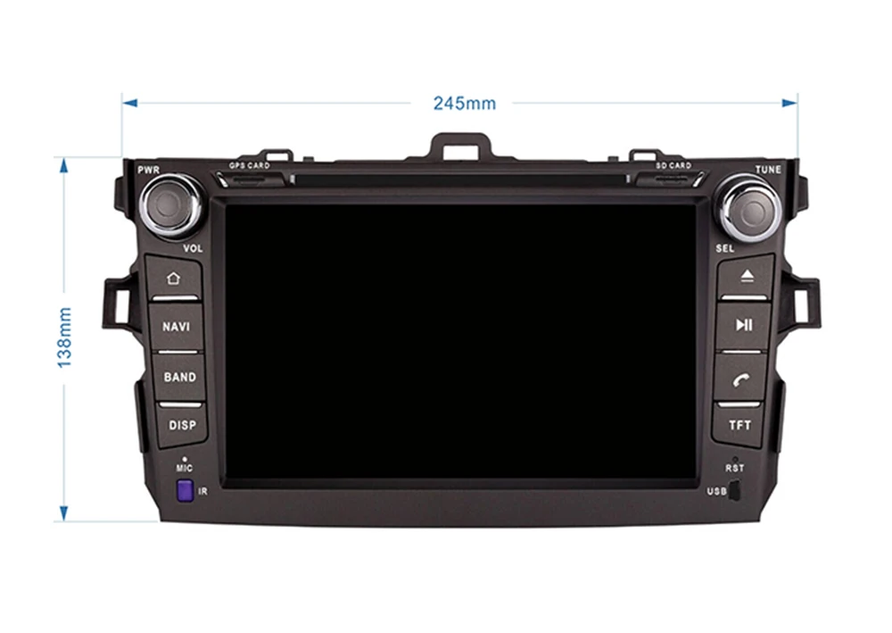 Excellent 8" Car DVD player with GPS(optional,audio Radio stereo,BT/TV,car multimedia headunit for TOYOTA COROLLA 2006 2007 2008 2009 2011 12
