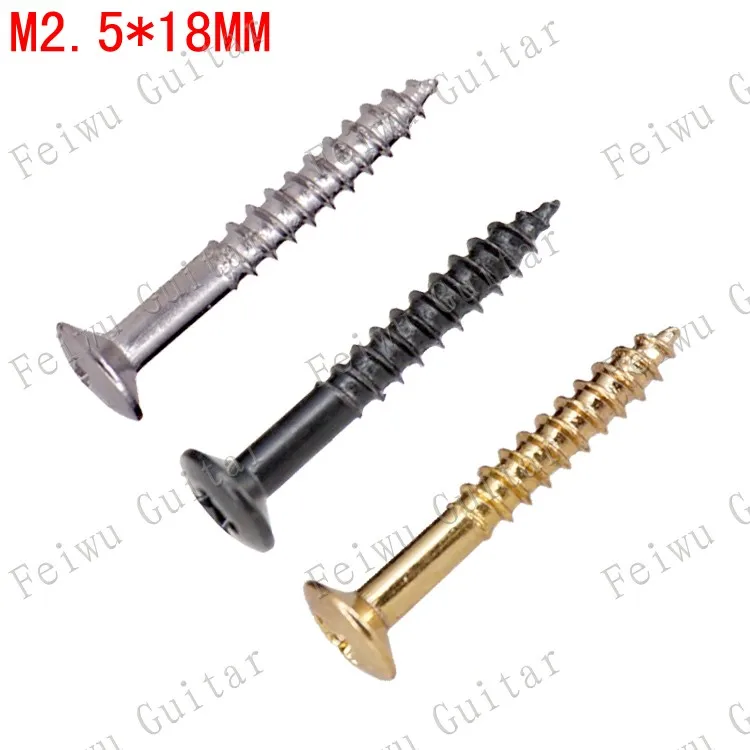 

24 Pcs Electric Guitar Humbucker Pickup Ring Mounting Screws/Pickup Frame Fixing screw -2.5*18MM / Silver - Black - Gold choose