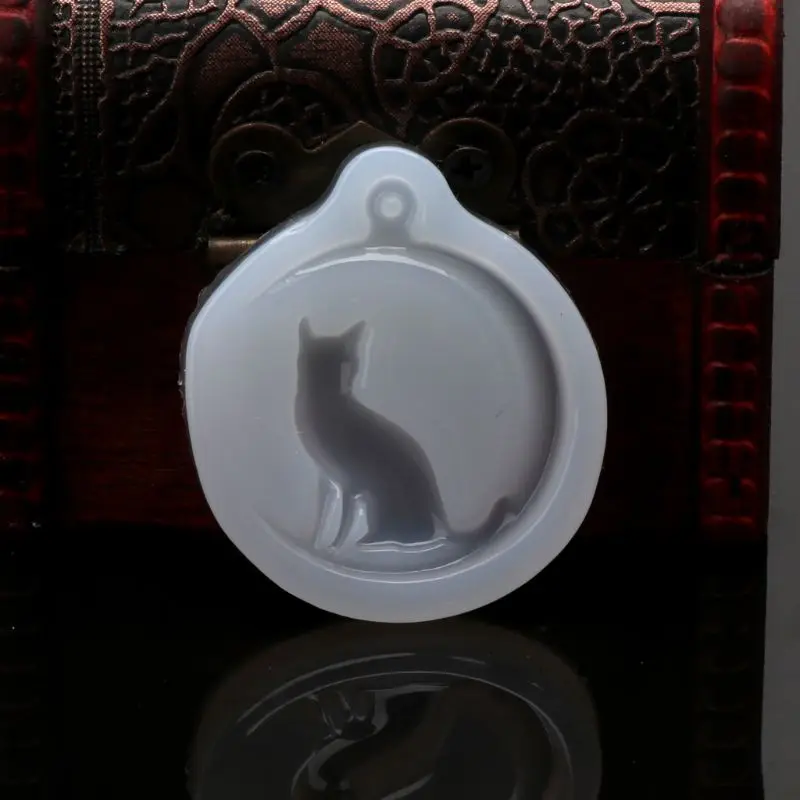 Кошка сидя на Луне Шарм формочка для силиконовой Подвески Ювелирных изделий литье инструмент ручной работы ремесло украшения эпоксидная смола, форма