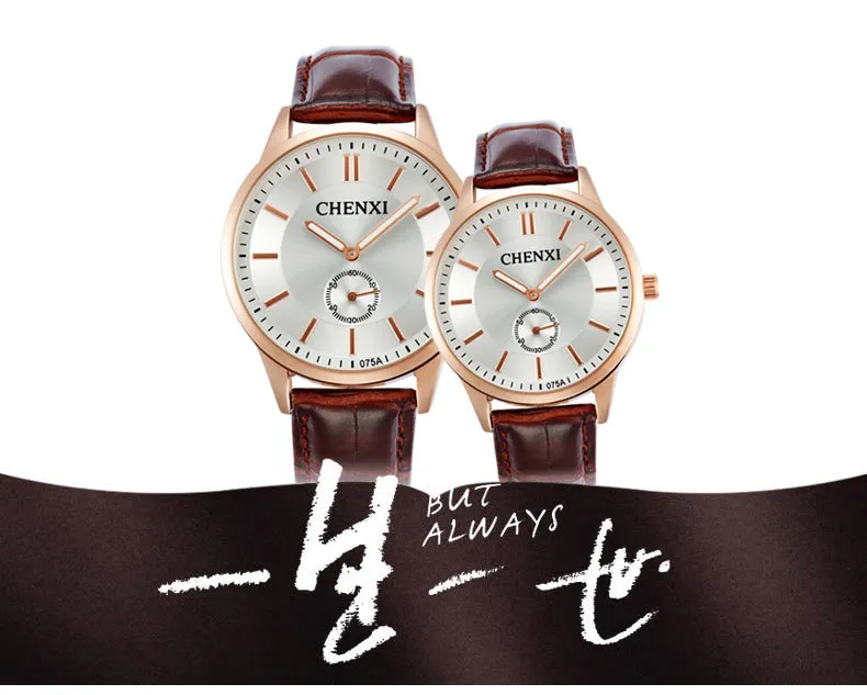 2018 любителей смотреть бренд одежда высшего качества кожаный ремешок CHENXI наручные часы Мужские часы для женщин Повседневное жизни