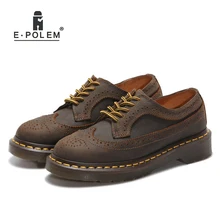 Новые коричневые туфли из натуральной кожи «bullock» в римском стиле, винтажные мужские кожаные туфли на шнуровке в стиле унисекс