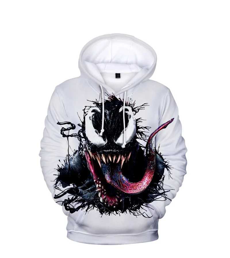 Comic Venom Hoodie Sweatshirts Men Superhero Anime Cool Black Autumn Winter Tops Plus Velvet Warm Hoody Couple Hip Hop Pullovers (12)