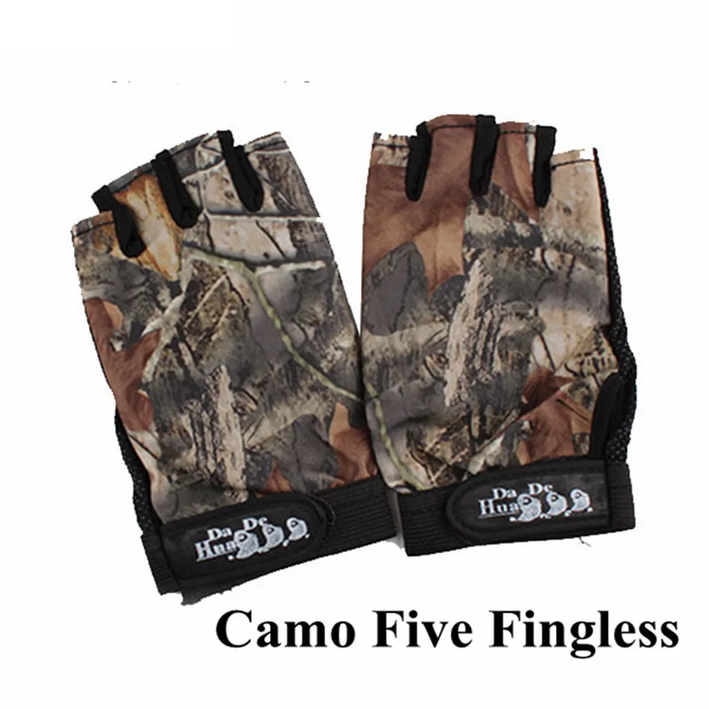 Sports Gloves Finger Gloves Tactical Gloves Outdoor Bionic Camouflage Hunting Fishing Gloves Anti-Slip Tactical Cycling Gloves Multifuntional Fingerless Breathable