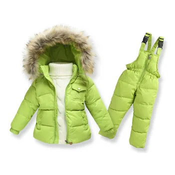 

Children Winter Clothing set Boys Ski Suit Girl Down Jacket Coat + Jumpsuit Set 1-6 Years Kids Clothes For Baby Boy/Baby Girl