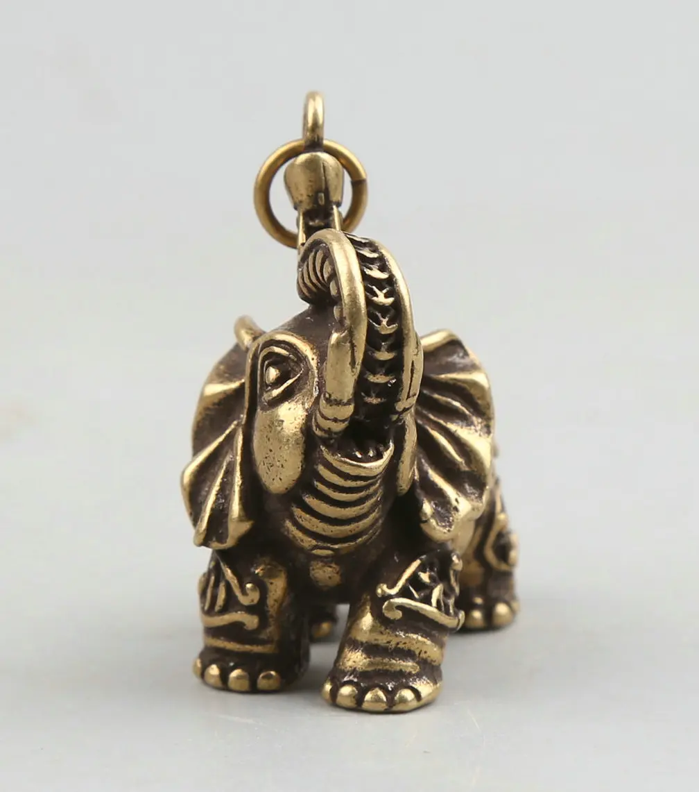 34MM Small Curio Chinese Bronze Animal 12 Zodiac Mouse Bring Wealth Sack Pendant