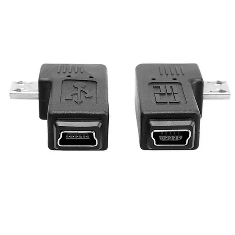 

90 degree right + left angled MINI USB Female to MICRO USB Male Data sypc power Adapter Free Shipping