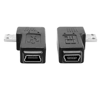 

90 degree right + left angled MINI USB Female to MICRO USB Male Data sypc power Adapter Free Shipping