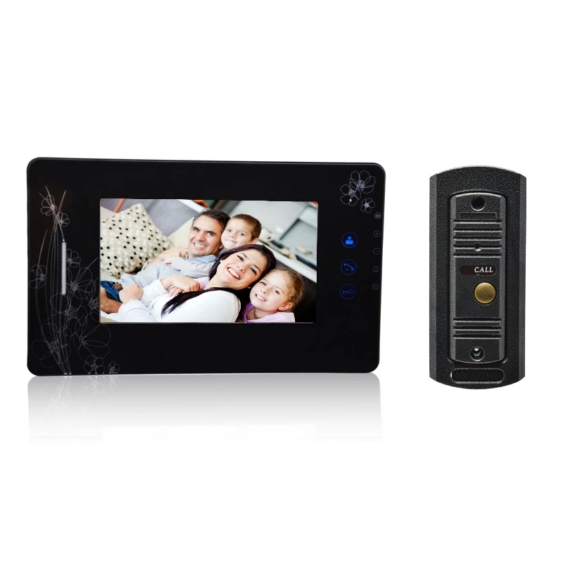 

(1 set) 7 Inch Colorized Screen Intercom Phone One to One Video Door Phone System Door access Control Night Version Camera