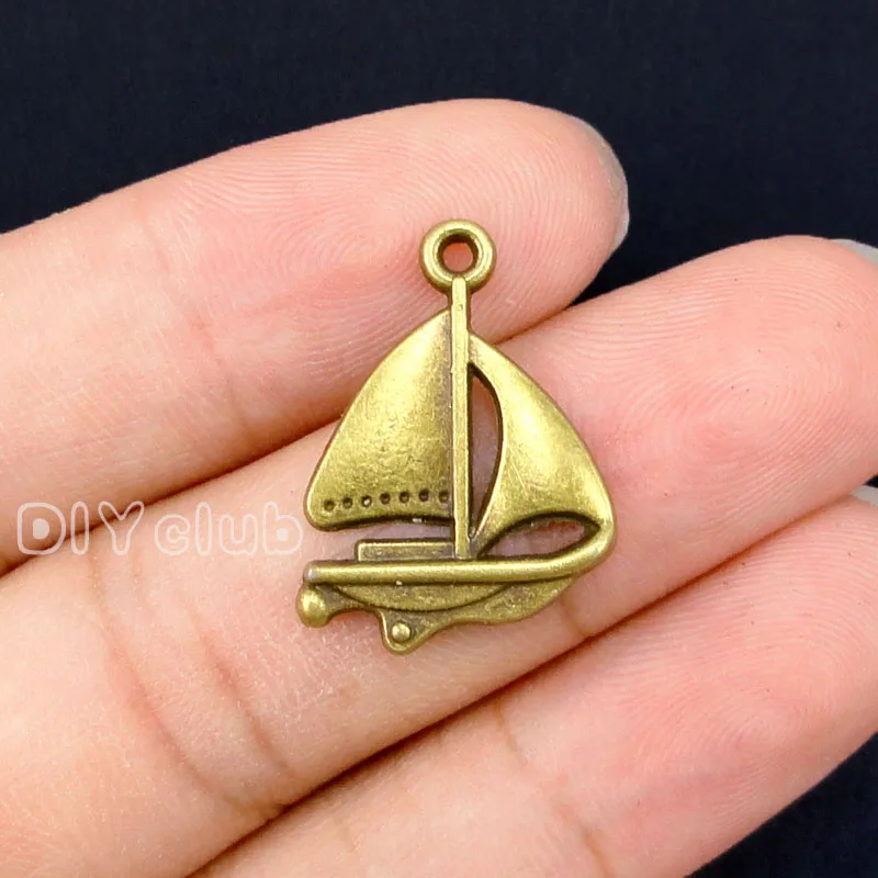 70pcs Antique Bronze Sailboat Charms Pendant 23x17mmin Charms from