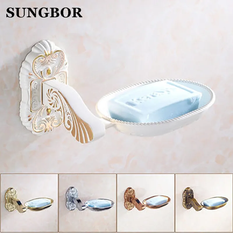

Soap dish bathroom shelf White full copper soap dish soap soap box european-style bathroom pendant SL-5803R