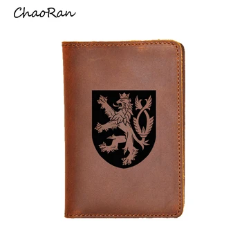 

Women Travel Wallet Czech Passport Holders engrave Name Purse Men Credit Card ID Holders Leather Passport Cover Case