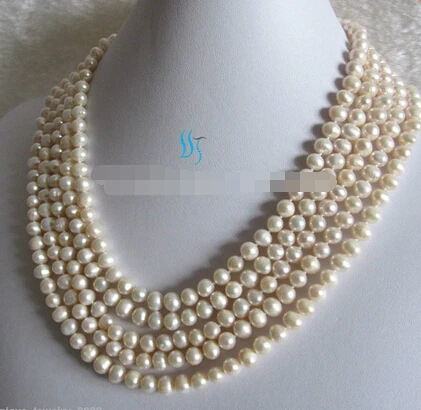 

Free shipping >>@ 1245 100" 5-7mm White Freshwater Pearl Necklace Strands Jewelry