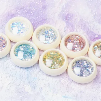 

Holographic Mixed 8Box/Lot Nail Glitter Powder Sequins Shinning Colorful DIY Nail Flakes Glitter Dust For Nail Art Decorations
