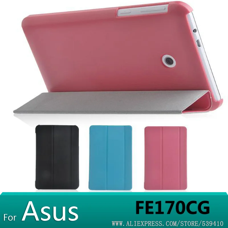 

High Quality three Folio Folding Smart Cover leather case For Asus FonePad 7 FE170CG FE7010CG case +screen protector free ship