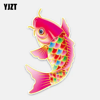 

YJZT 9.2CM*16.2CM Wonderfu Animal Carp PVC Decal Car Sticker Car Styling 5-0255