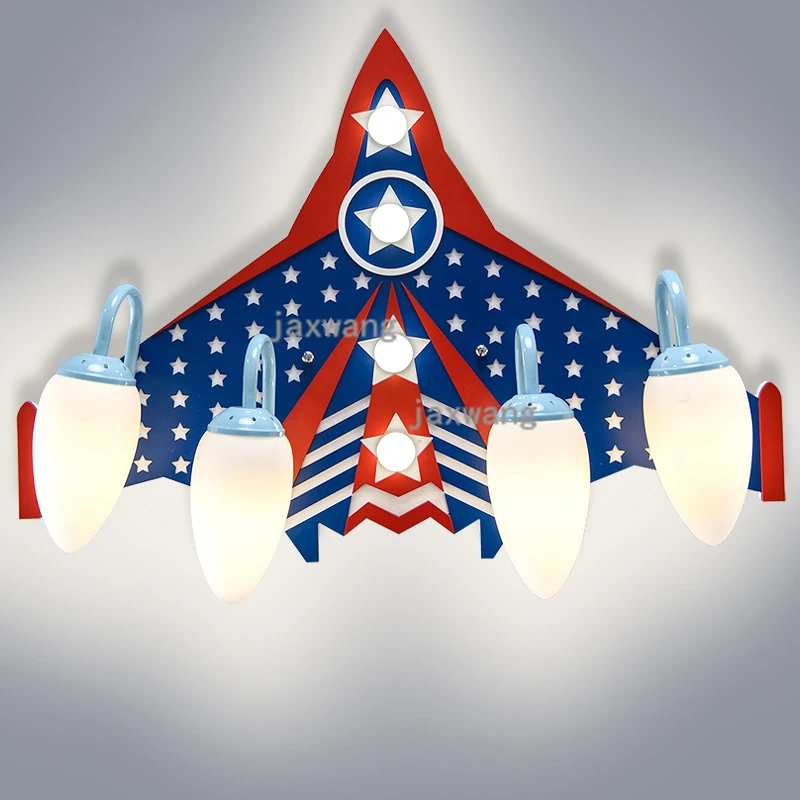 Children's Roof ceiling Light Suction Boy's Bedroom Starway Aircraft ceiling lamp Remote Control Cartoon Living Room Lighting