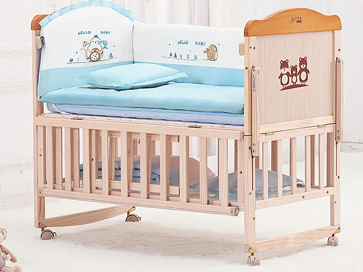 Cuna de madera cama para niños Cama BB multifuncional Escritorio variable para cama de bebé de Con mosquiteras _ - AliExpress