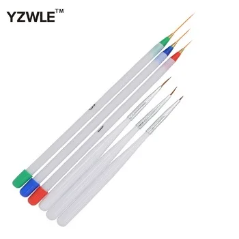 YZWLE 6Pcs/Pack 3 Fine Drawing 3 Striping Liner Design Set Nail Tool 6Pcs/Pack Nail Art Pens Brushes 40