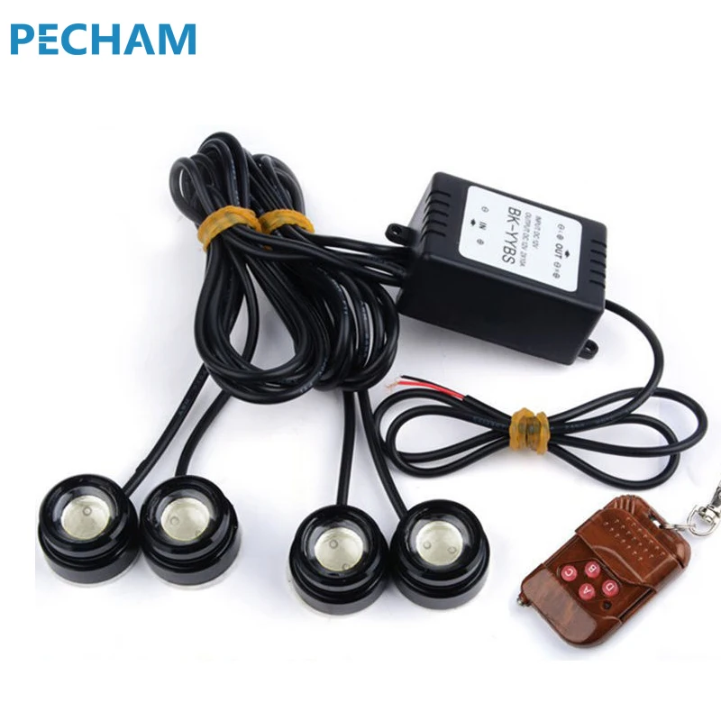 

Waterproof Car DRL LED strobe flash Eagle Eye Light Wireless Remote Car Fog Daytime Running Light Reverse Backup Parking Lamp