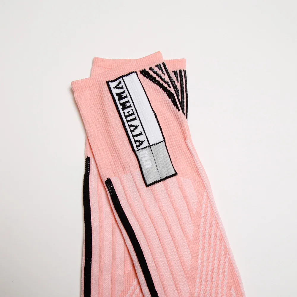 DTSTARZG Printing Striped Network Fashion Harajuku Sexy Personality Knee Socks Cute Pink Gray Black Ventilation Long Cotton Sock