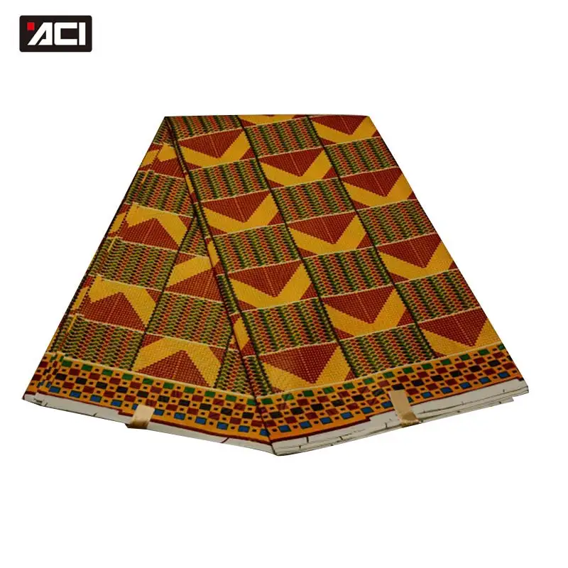 

ACI Ankara Fabric African Real Wax Print Pagne Kente Ghana Shaoxing Wholesale African Wax Cloth Ghana Kente Fabric Wax Tissu 6Yd