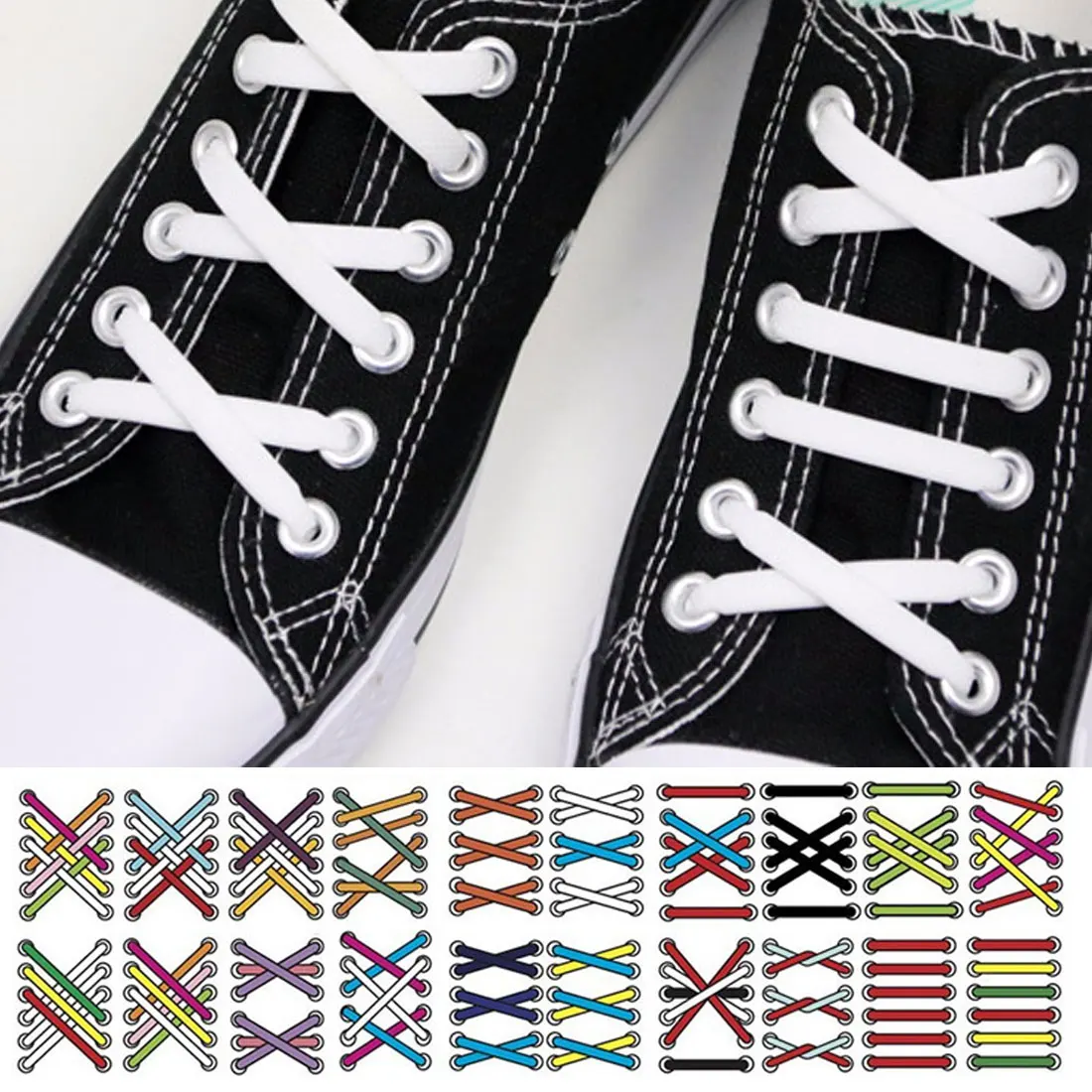 

16PCS High Quality Silicone Shoe Laces No Tie Shoelacesfor Men Women Casual Style Shoe Lace Candy Color Shoes Decrations 2018