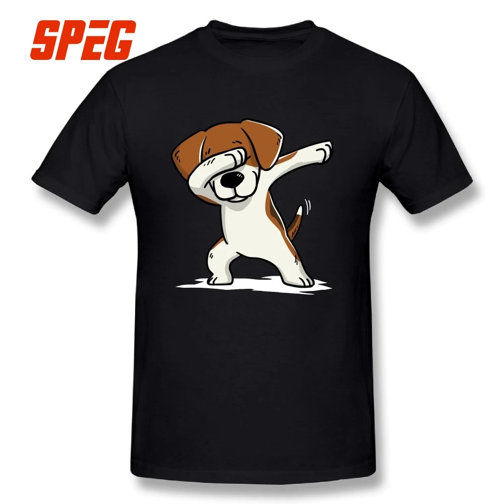 

Dabbing Beagle Funny Beagle Dog Fashion Short-Sleeve T-Shirts 100% Cotton T Shirts Men's Crew Neck Comic Tee Shirt