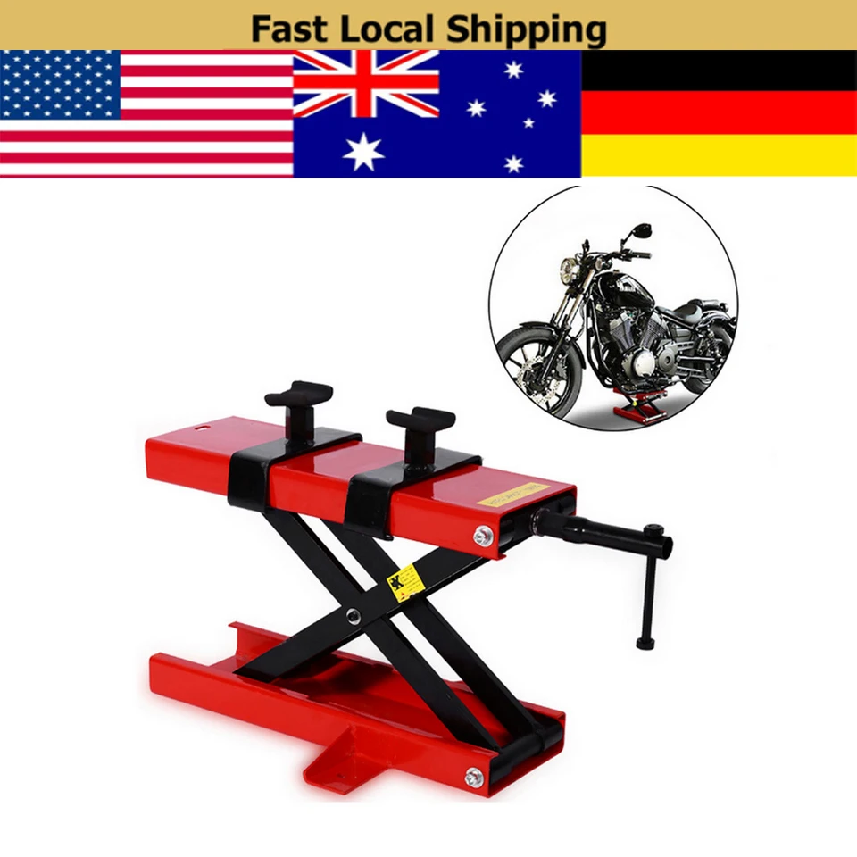 500KG Scissor Hoist Jack Lift For Motorcycle Motorbike Bike Repair