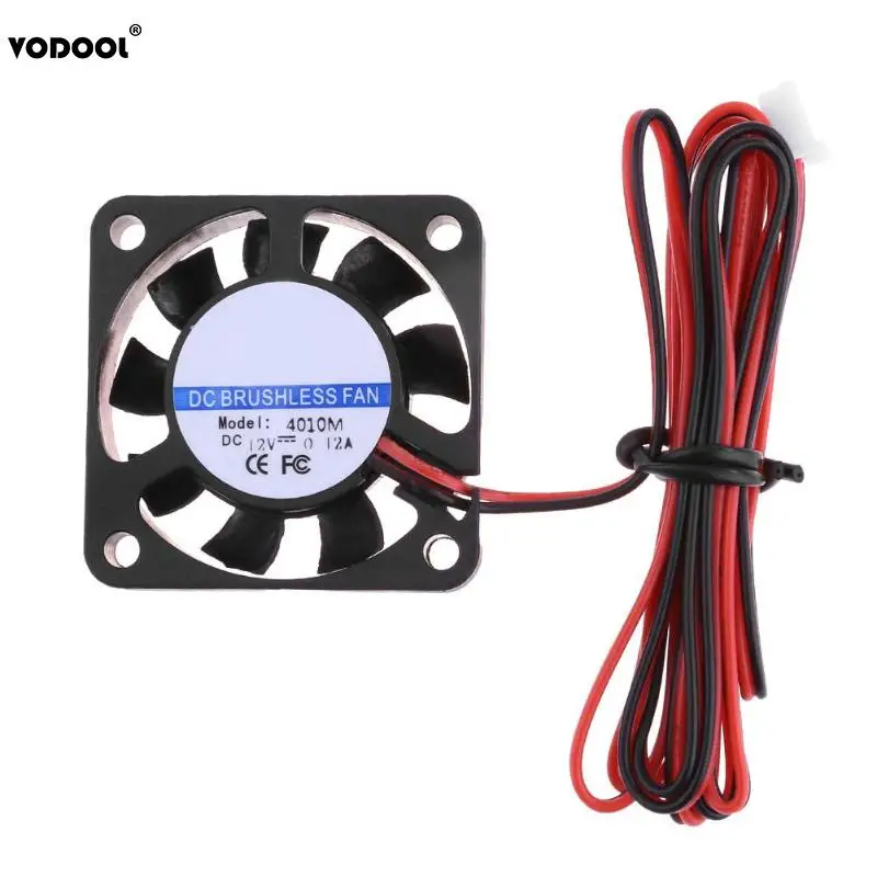

VODOOL DC12V 0.09A Power 40x40x10mm 9.8CFM 2pin Cooling Fan Accessory for 3D Printer Extruder Cooling Accessories