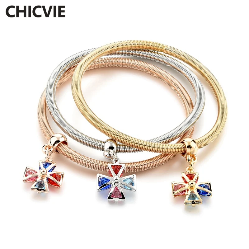 

CHICVIE Three Color Jesus Personalized Custom Bracelets & Bangles Charms For Jewelry Making Women Christian Bracelet SBR170054