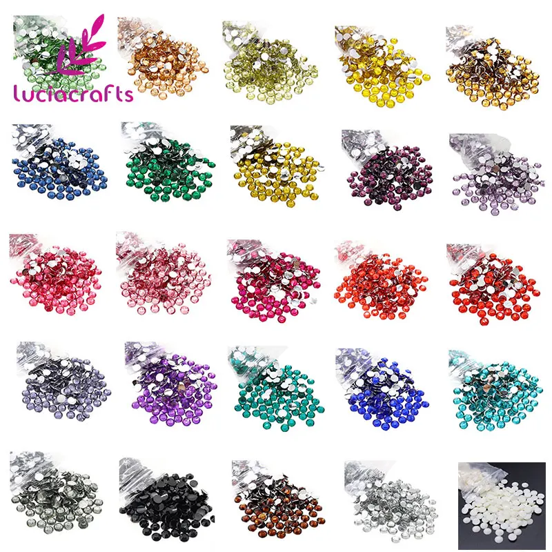 Lucia crafts 288 шт./лот 6 мм стразы с плоской задней стороной украшения сделай сам