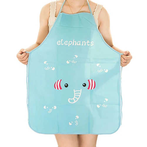 Women Cute Cartoon Waterproof Apron Kitchen Restaurant Cooking Bib Aprons ！