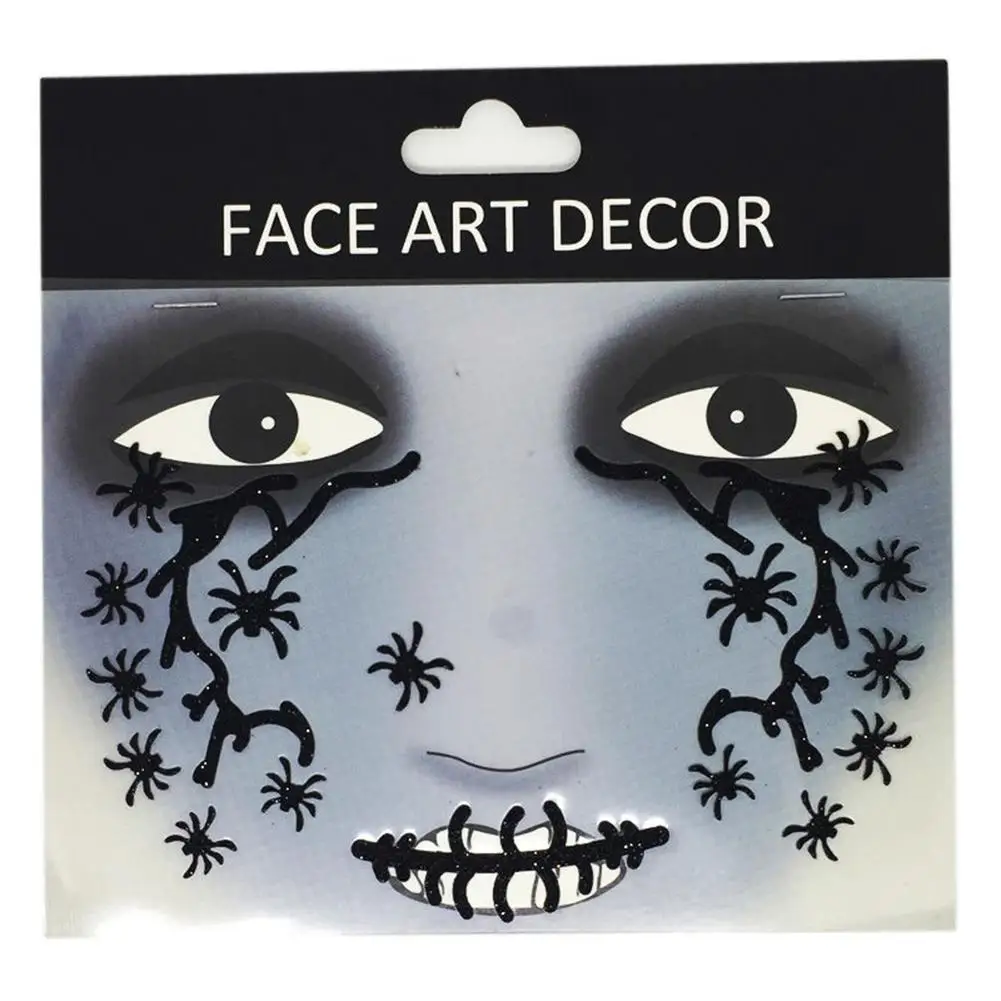

Hot Creative Face Decor Glitter Temporary Tattoo Stickers Halloween Party Stage Makeup Prop
