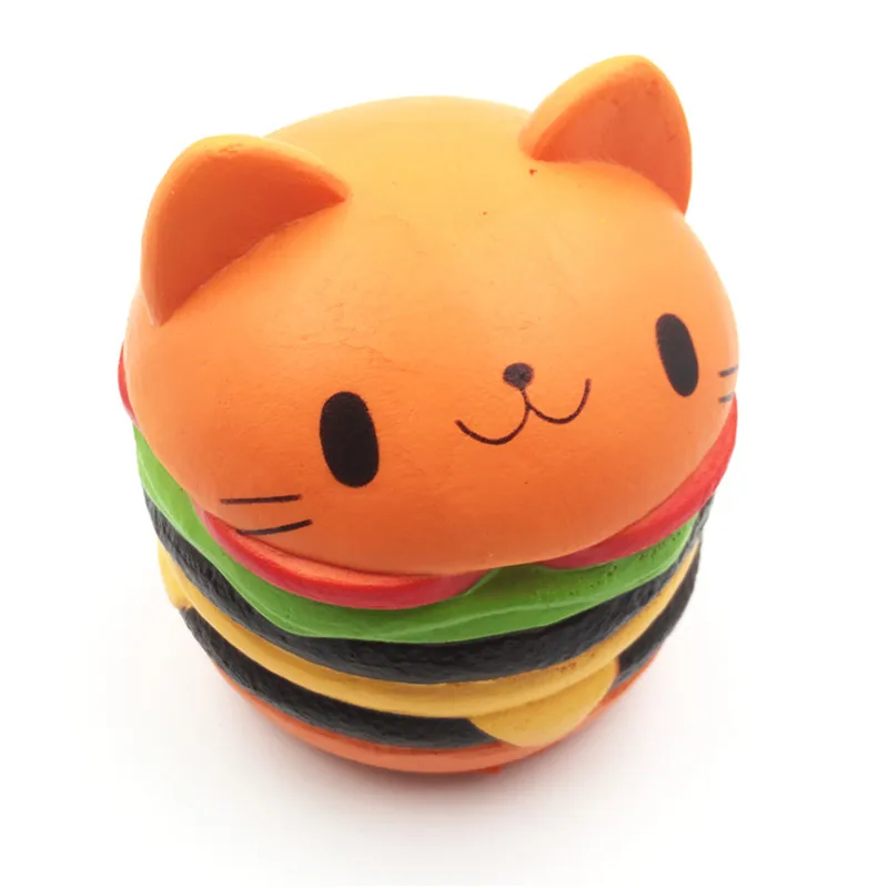 Сжимаемый Кот гамбургер медленно поднимающийся кляп игрушки для детей kawaii сжимаемые Jumbo Мягкое снятие стресса игрушки новинка
