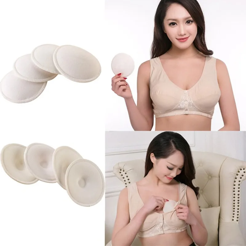 

4pcs/bag Nursing Bras Accessories Feeding Breast Pads Soft Absorbent Cotton Washable Reusable Breastfeeding Breast Nursing Pads